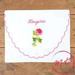 Pochette brodée Lingerie Rose