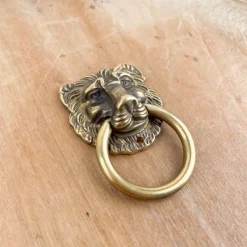 Poignée de meuble tête de lion en bronze