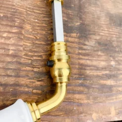 Poignée de porte double en porcelaine blanche