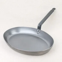Poêle à poisson ovale DE BUYER tôle blanche