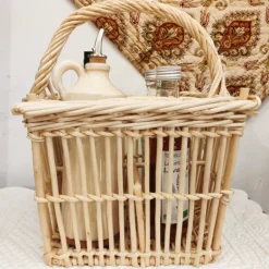 Porte-bouteilles en osier naturel