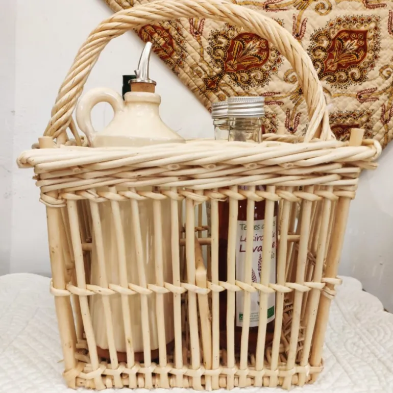 Porte-bouteilles en osier naturel