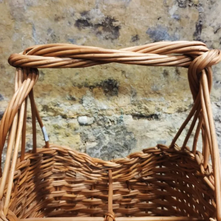 Porte-bouteilles en osier noisette