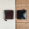 Portefeuille en cuir carré avec fermeture éclair
