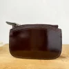 Porte-monnaie zippé en cuir