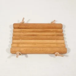 Porte-savon bois et cuir