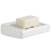 Porte-savon mural en porcelaine blanche