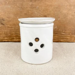 Pot à ail en grès avec grattoir intégré