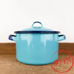 Pot à bouillon émail turquoise