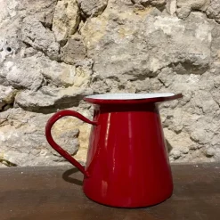Pot à lait émail rouge