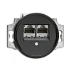 Prise double RJ45 bakélite noire