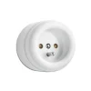 Prise en saillie 2P+T Duroplast Blanc