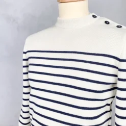 Pull marin blanc rayé