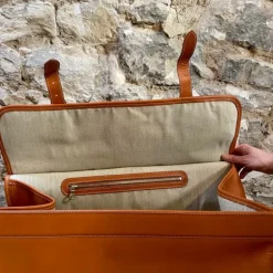 Sac de voyage cuir naturel
