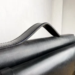 Sacoche cartable double de vélo en cuir noir