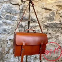Sacoche à outils rigide en cuir avec poignée