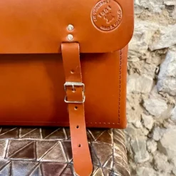 Sacoche à outils rigide en cuir avec poignée