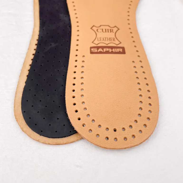 Semelles en cuir et charbon Saphir