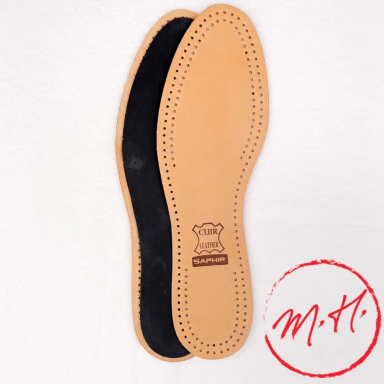Semelles en cuir et charbon Saphir