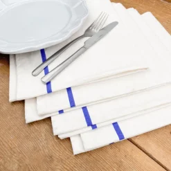 4 serviettes de table en coton écru