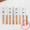 Set de 4 couteaux et fourchettes en olivier Opinel