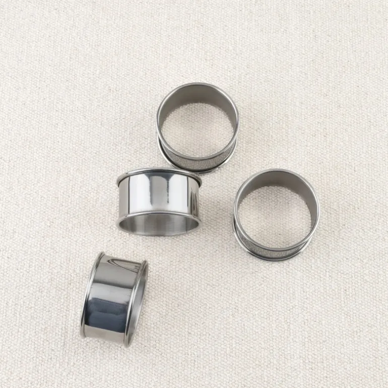 Set de 4 ronds de serviettes en inox