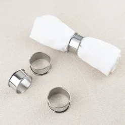 Set de 4 ronds de serviettes en inox