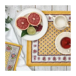 Set de table Fleur d'Arles jaune Souleiado