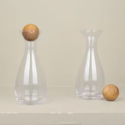 Set huilier et vinaigrier en verre soufflé