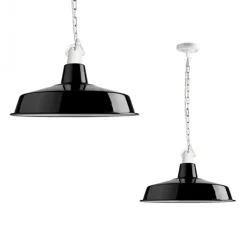 Suspension avec abat-jour en émail Ø40 cm
