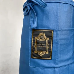 Tablier court en coton bleu Maison Empereur