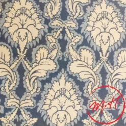 Tissu au mètre damas bleu