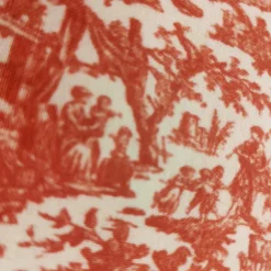 Tissu au mètre "toile de Jouy rouge"