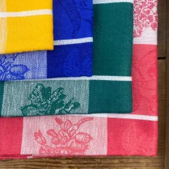 Torchon Jacquard coton et lin