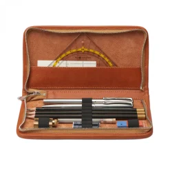 Trousse en cuir naturel