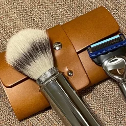 Trousse rasage 3 pièces cuir