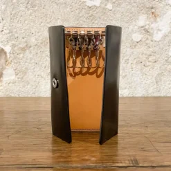 Étui porte-clés en cuir noir