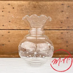Verre de lampe tulipe arrondi avec motifs ciselés