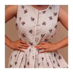 Veste sans manche réversible fleurie