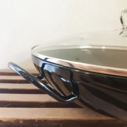 Wok émaillé noir Ø36